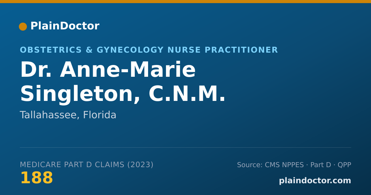 Shareable card for Anne-Marie Singleton, C.N.M. - Obstetrics & Gynecology Nurse Practitioner, Tallahassee, FL