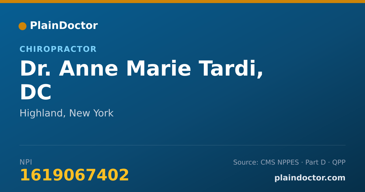 Shareable card for Anne Marie Tardi, DC - Chiropractor, Highland, NY