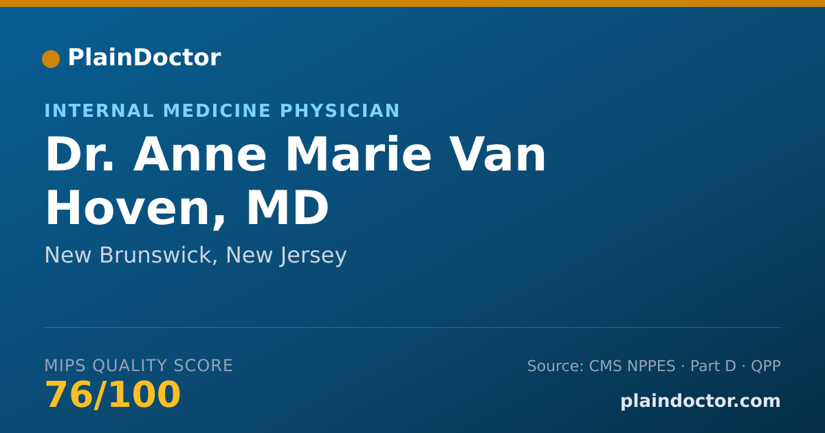 Shareable card for Anne Marie Van Hoven, MD - Internal Medicine Physician, New Brunswick, NJ