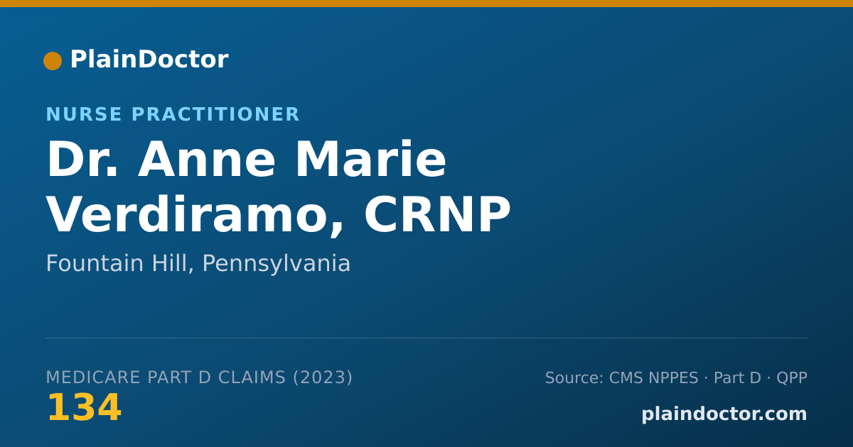 Shareable card for Anne Marie Verdiramo, CRNP - Nurse Practitioner, Fountain Hill, PA