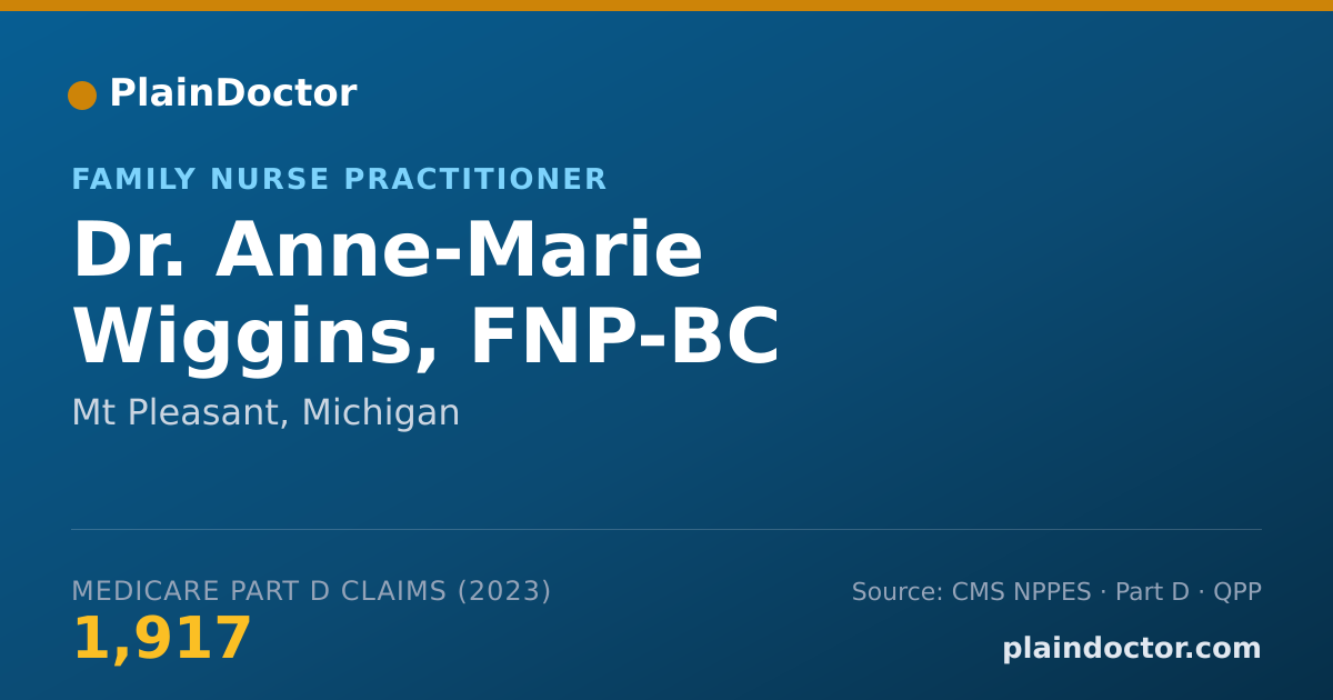 Shareable card for Anne-Marie Wiggins, FNP-BC - Family Nurse Practitioner, Mt Pleasant, MI