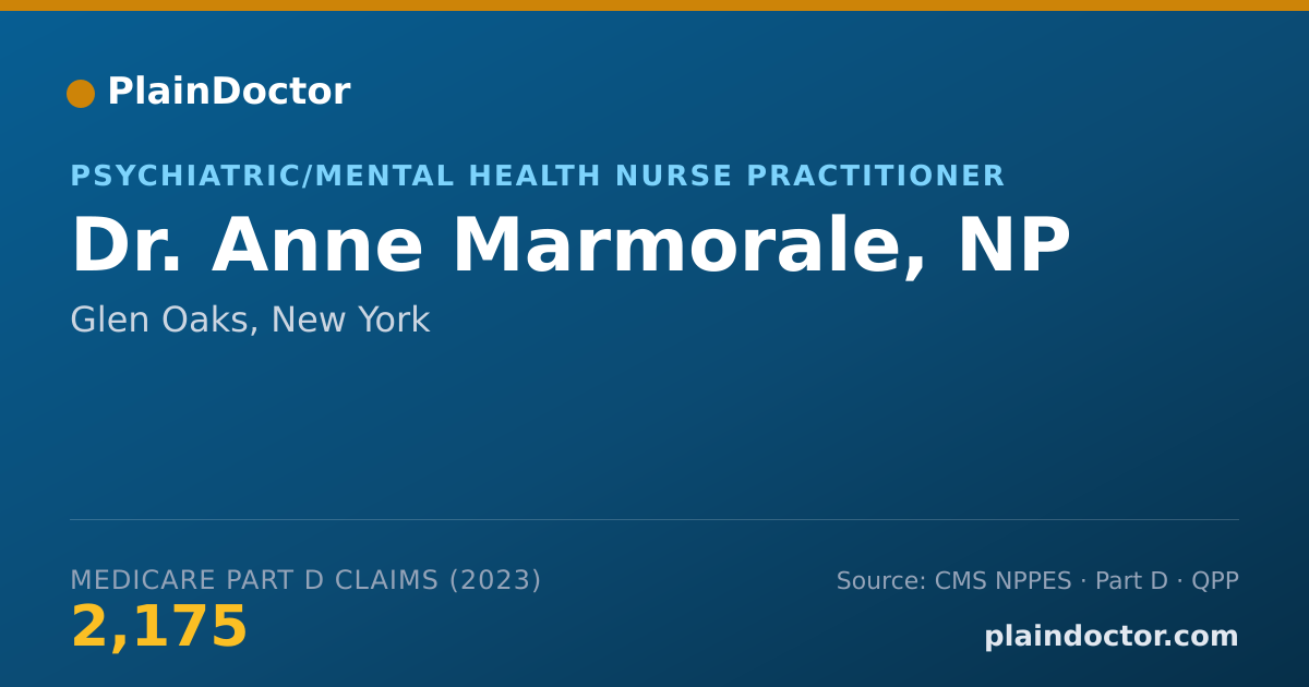 Shareable card for Anne Marmorale, NP - Psychiatric/Mental Health Nurse Practitioner, Glen Oaks, NY