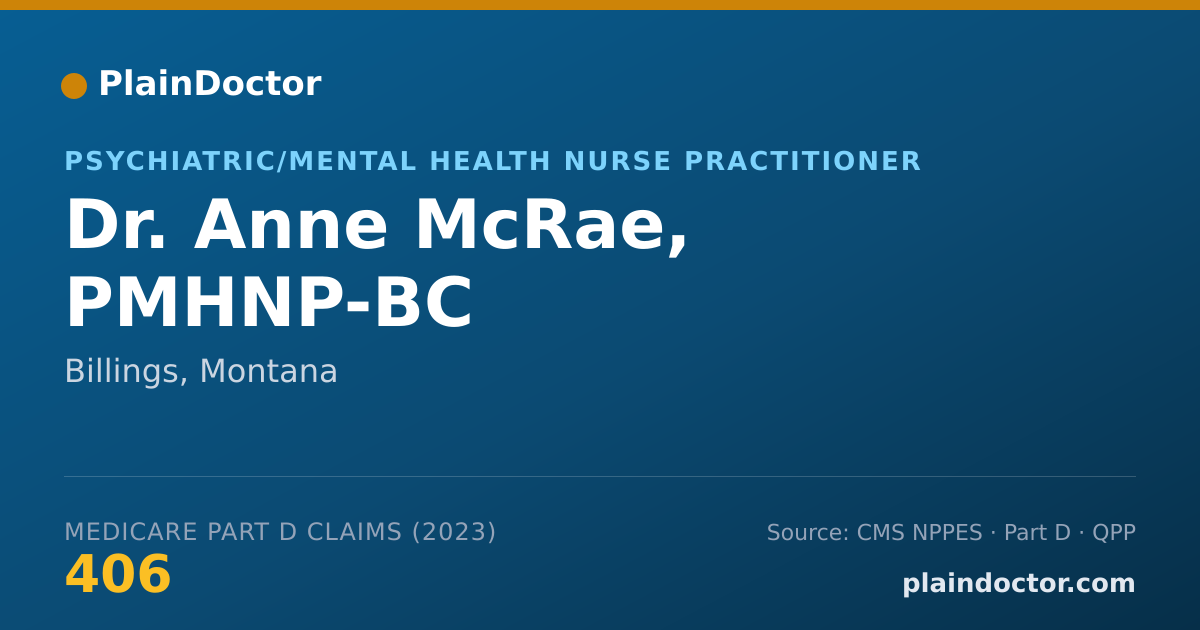 Shareable card for Anne McRae, PMHNP-BC - Psychiatric/Mental Health Nurse Practitioner, Billings, MT
