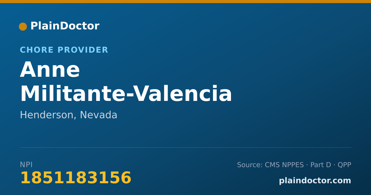 Shareable card for Anne Militante-Valencia - Chore Provider, Henderson, NV