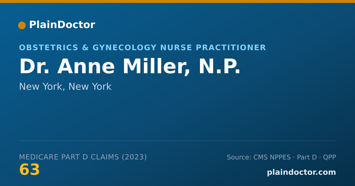 Shareable card for Anne Miller, N.P. - Obstetrics & Gynecology Nurse Practitioner, New York, NY