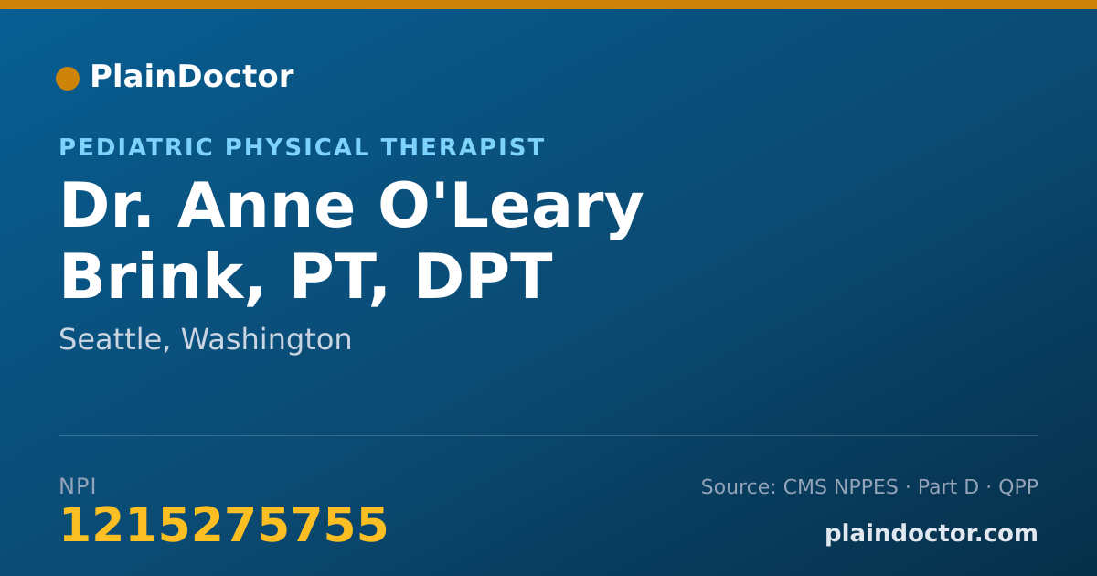 Shareable card for Anne O'Leary Brink, PT, DPT - Pediatric Physical Therapist, Seattle, WA