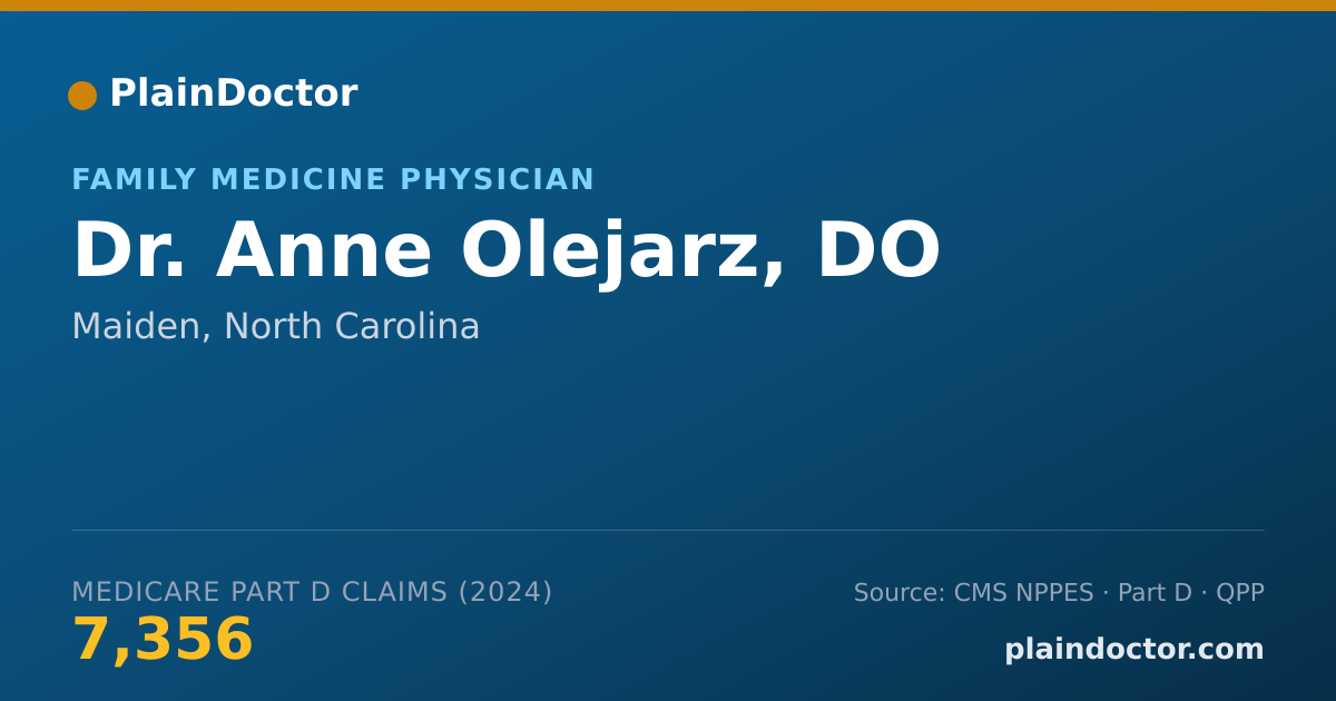 Shareable card for Anne Olejarz, DO - Family Medicine Physician, Maiden, NC