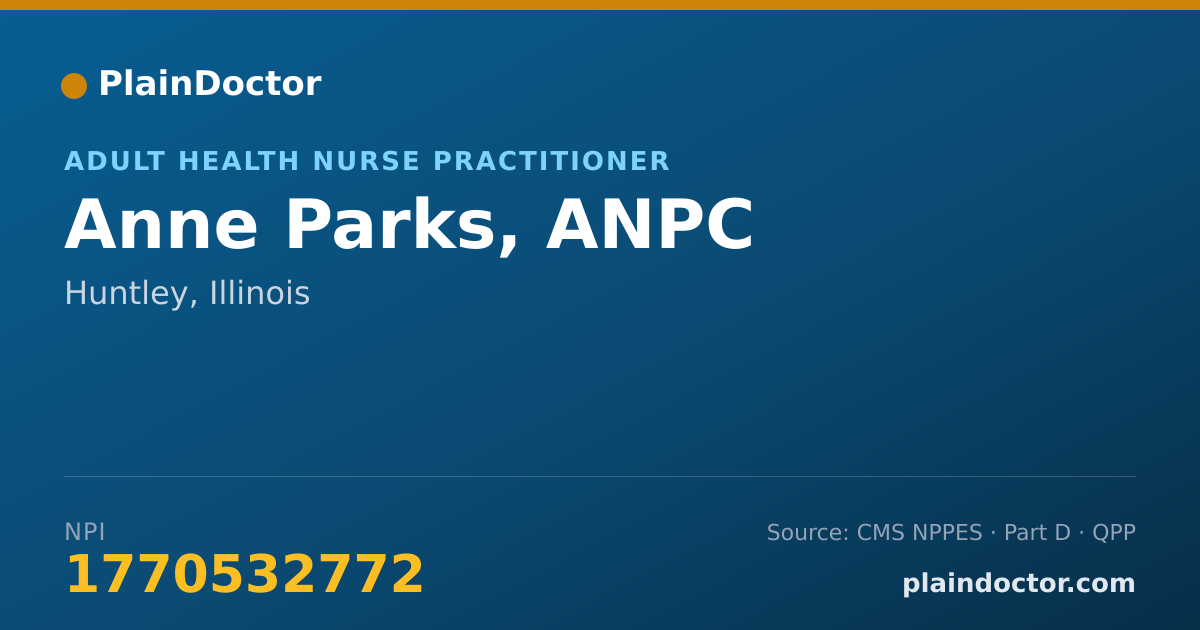 Shareable card for Anne Parks, ANPC - Adult Health Nurse Practitioner, Huntley, IL
