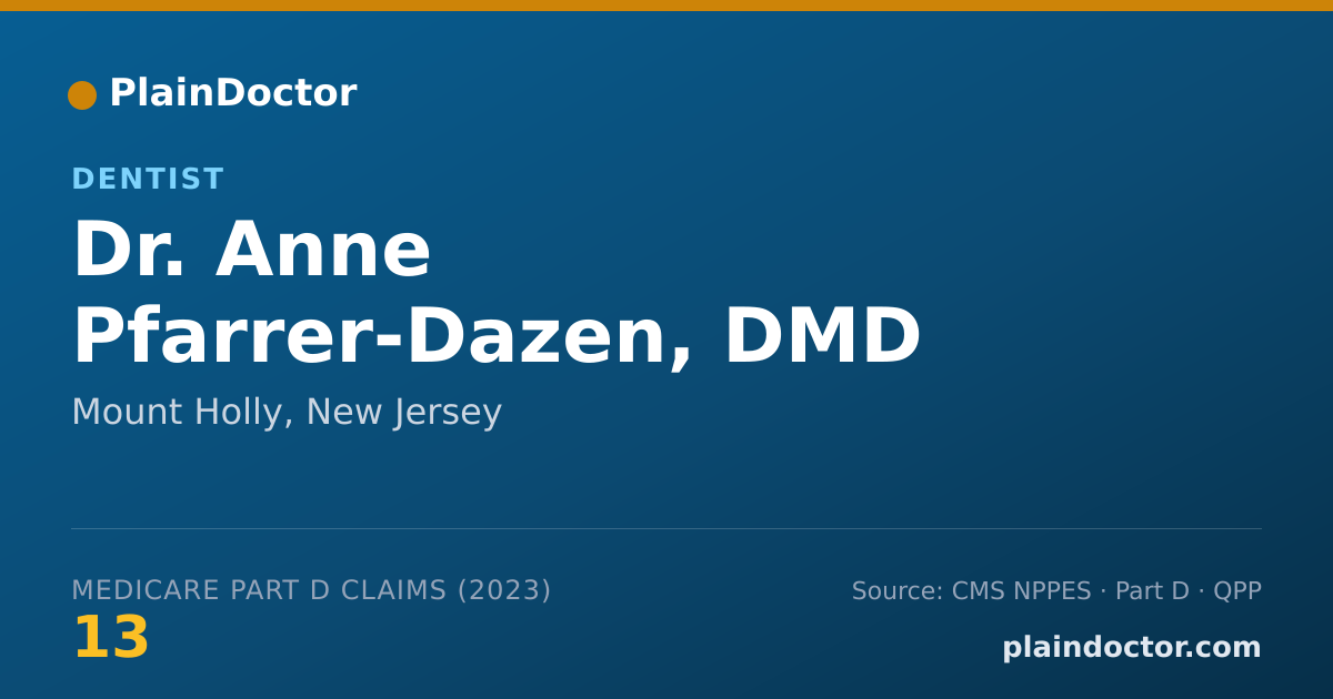 Shareable card for Anne Pfarrer-Dazen, DMD - Dentist, Mount Holly, NJ
