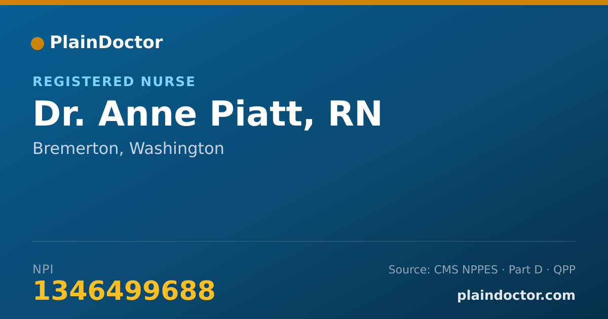 Shareable card for Anne Piatt, RN - Registered Nurse, Bremerton, WA