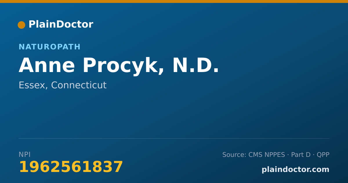 Shareable card for Anne Procyk, N.D. - Naturopath, Essex, CT