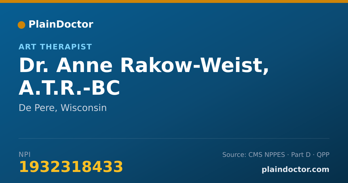 Shareable card for Anne Rakow-Weist, A.T.R.-BC - Art Therapist, De Pere, WI