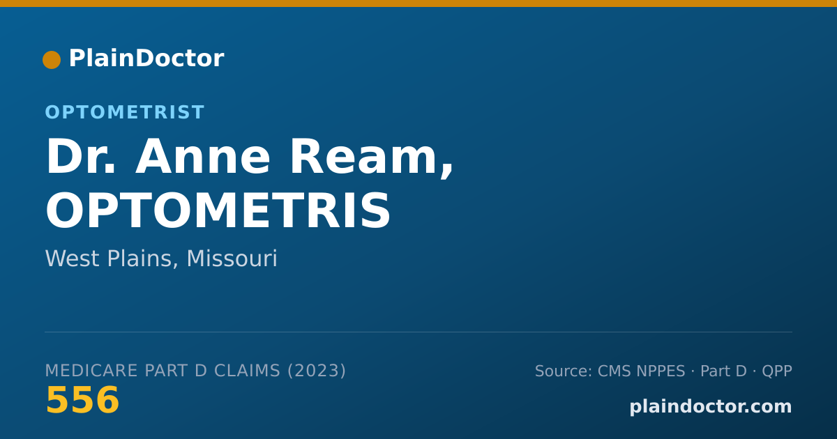 Shareable card for Anne Ream, OPTOMETRIS - Optometrist, West Plains, MO
