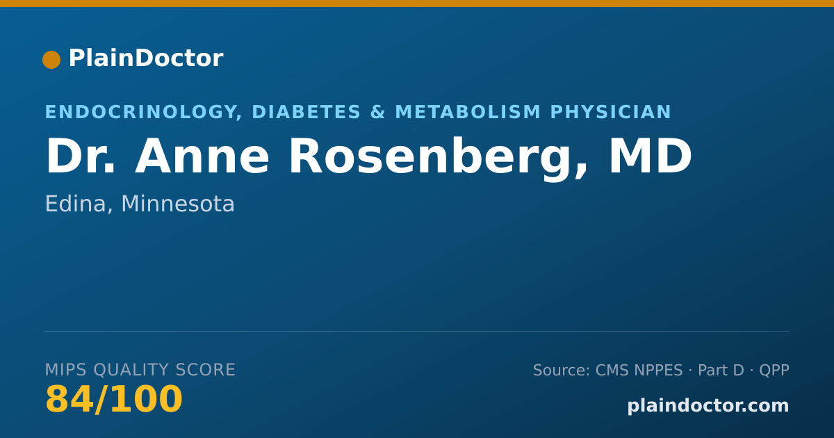 Shareable card for Anne Rosenberg, MD - Endocrinology, Diabetes & Metabolism Physician, Edina, MN