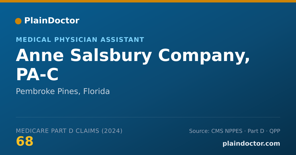 Shareable card for Anne Salsbury Company, PA-C - Medical Physician Assistant, Pembroke Pines, FL