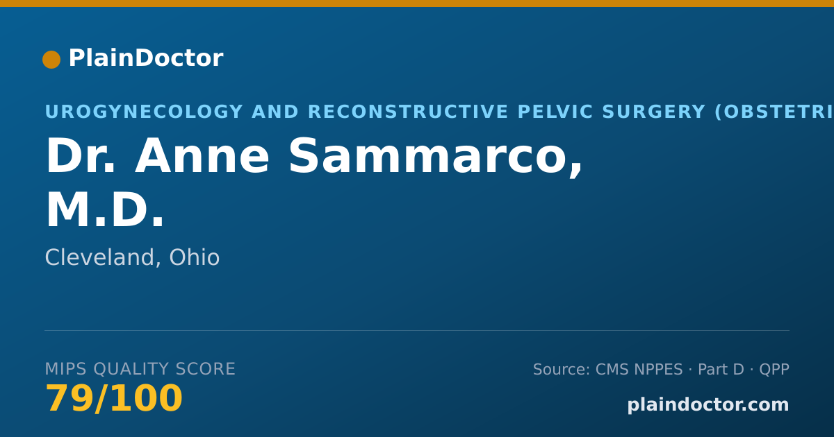 Shareable card for Anne Sammarco, M.D. - Urogynecology and Reconstructive Pelvic Surgery (Obstetrics & Gynecology) Physician, Cleveland, OH
