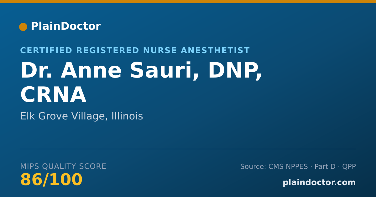Shareable card for Anne Sauri, DNP, CRNA - Certified Registered Nurse Anesthetist, Elk Grove Village, IL