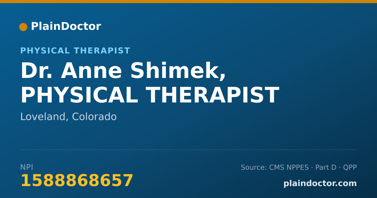 Shareable card for Anne Shimek, PHYSICAL THERAPIST - Physical Therapist, Loveland, CO