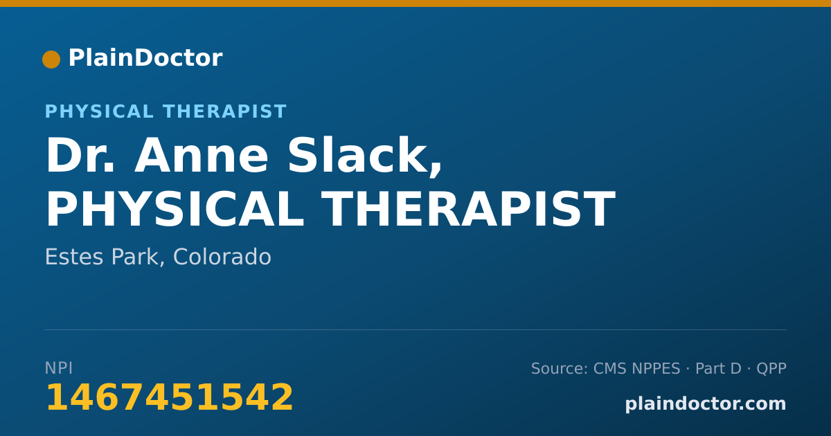 Shareable card for Anne Slack, PHYSICAL THERAPIST - Physical Therapist, Estes Park, CO