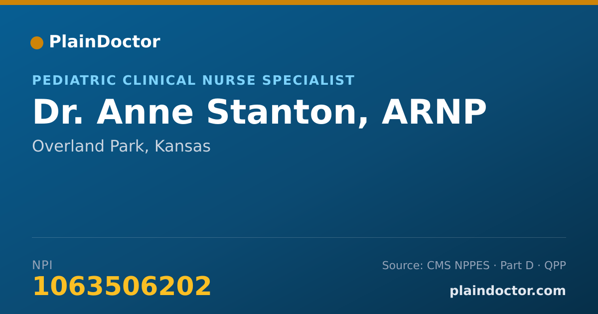 Shareable card for Anne Stanton, ARNP - Pediatric Clinical Nurse Specialist, Overland Park, KS
