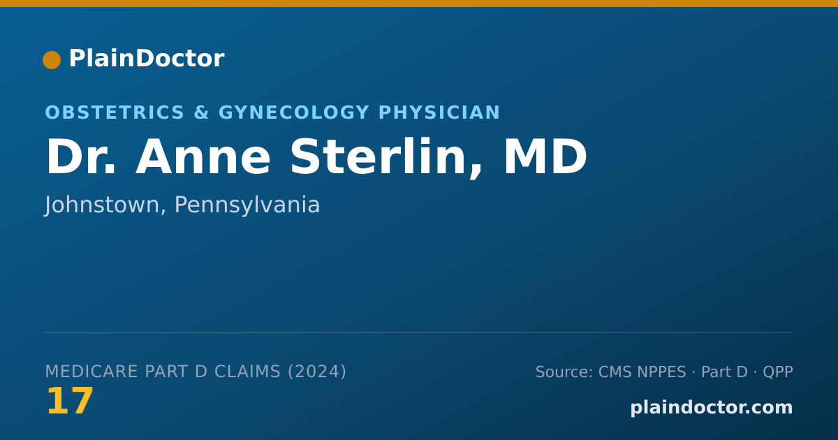 Shareable card for Anne Sterlin, MD - Obstetrics & Gynecology Physician, Johnstown, PA
