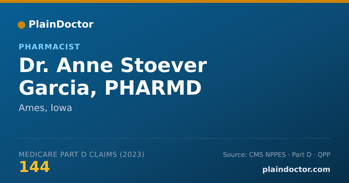Shareable card for Anne Stoever Garcia, PHARMD - Pharmacist, Ames, IA