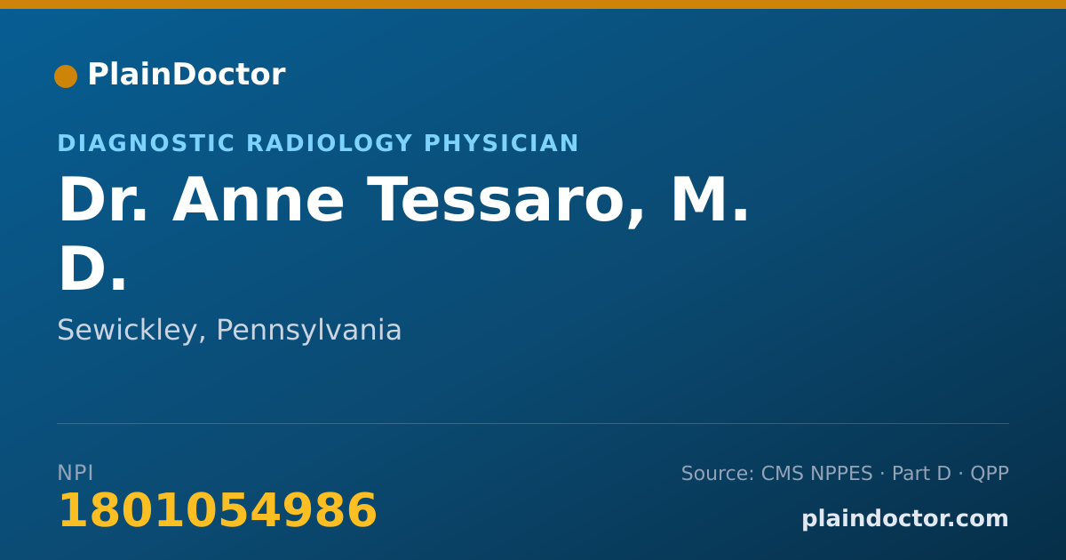 Shareable card for Anne Tessaro, M. D. - Diagnostic Radiology Physician, Sewickley, PA