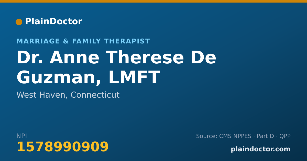 Shareable card for Anne Therese De Guzman, LMFT - Marriage & Family Therapist, West Haven, CT