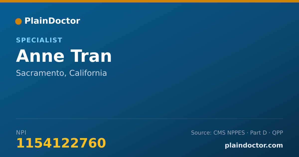 Shareable card for Anne Tran - Specialist, Sacramento, CA