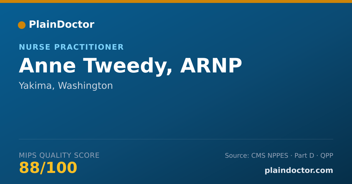 Shareable card for Anne Tweedy, ARNP - Nurse Practitioner, Yakima, WA