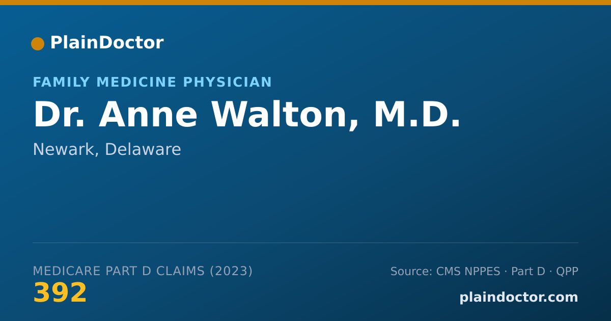 Shareable card for Anne Walton, M.D. - Family Medicine Physician, Newark, DE