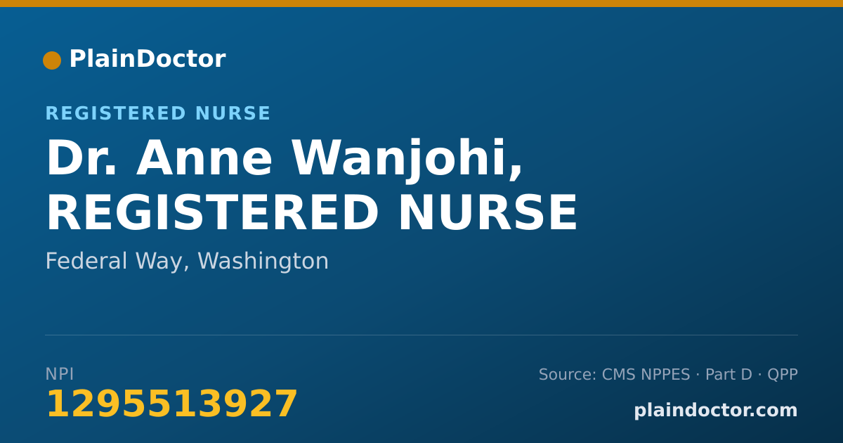 Shareable card for Anne Wanjohi, REGISTERED NURSE - Registered Nurse, Federal Way, WA