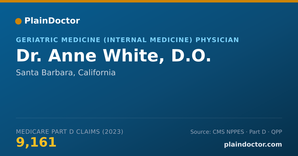 Shareable card for Anne White, D.O. - Geriatric Medicine (Internal Medicine) Physician, Santa Barbara, CA