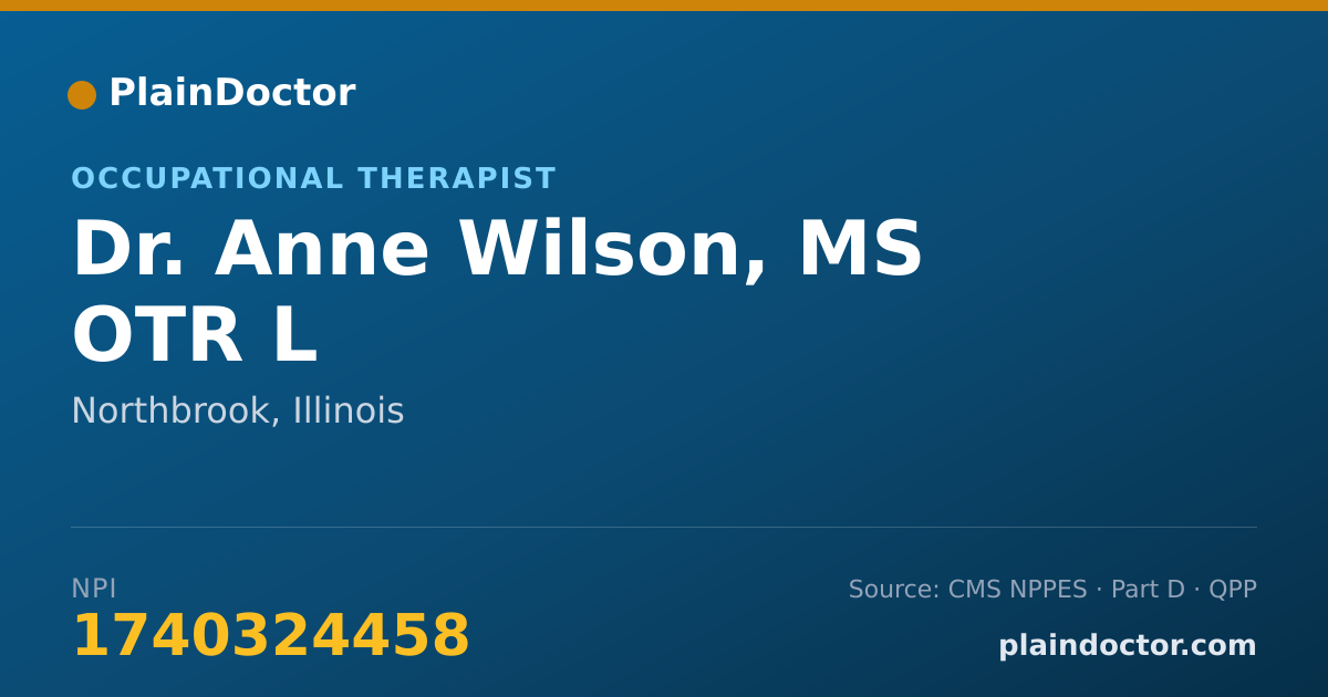 Shareable card for Anne Wilson, MS OTR L - Occupational Therapist, Northbrook, IL