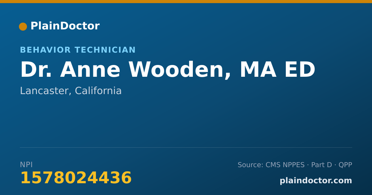 Shareable card for Anne Wooden, MA ED - Behavior Technician, Lancaster, CA
