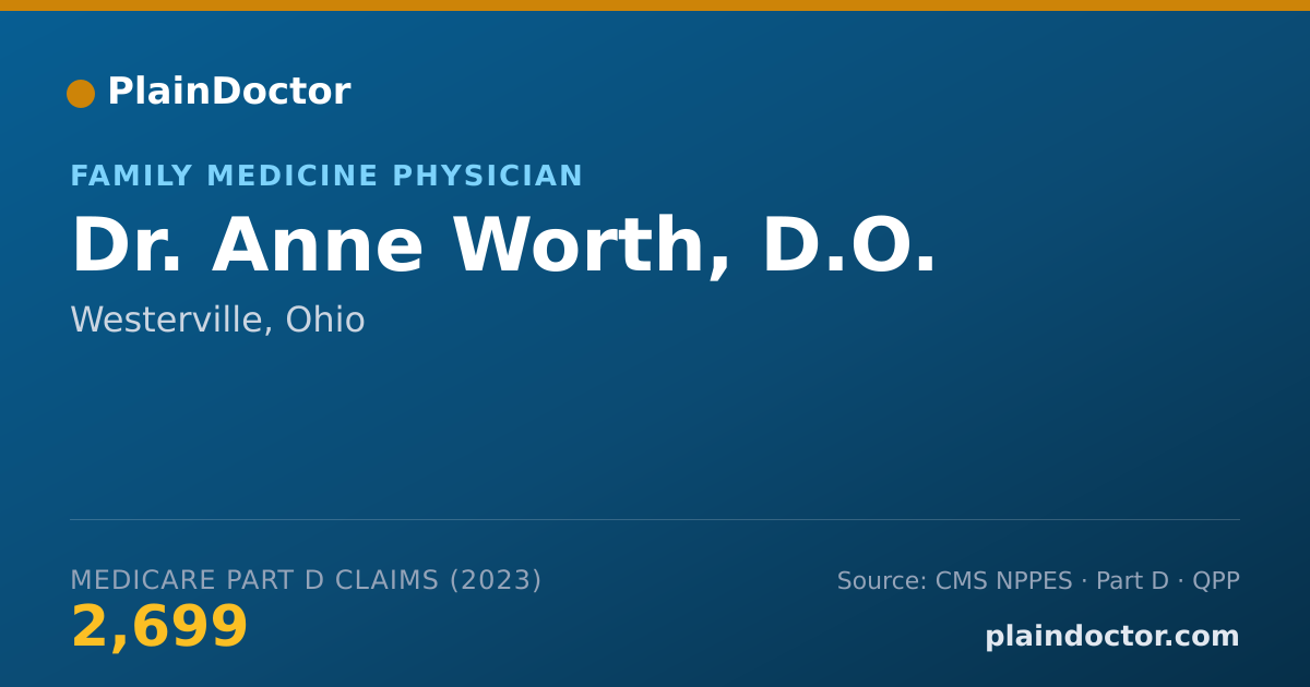 Shareable card for Anne Worth, D.O. - Family Medicine Physician, Westerville, OH
