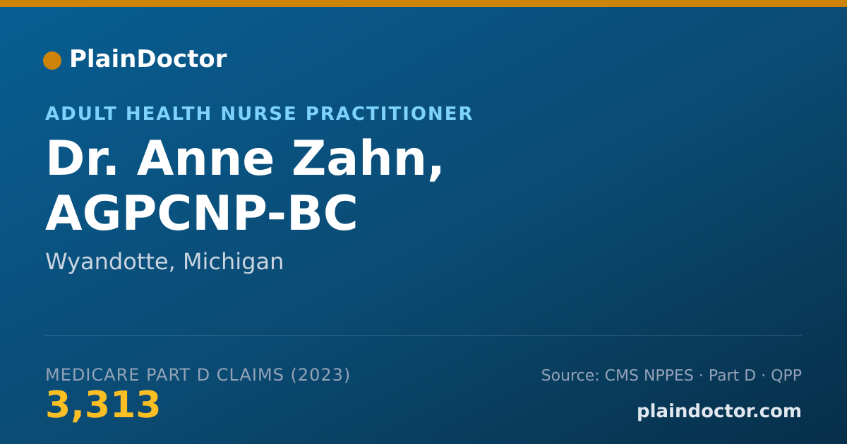 Shareable card for Anne Zahn, AGPCNP-BC - Adult Health Nurse Practitioner, Wyandotte, MI
