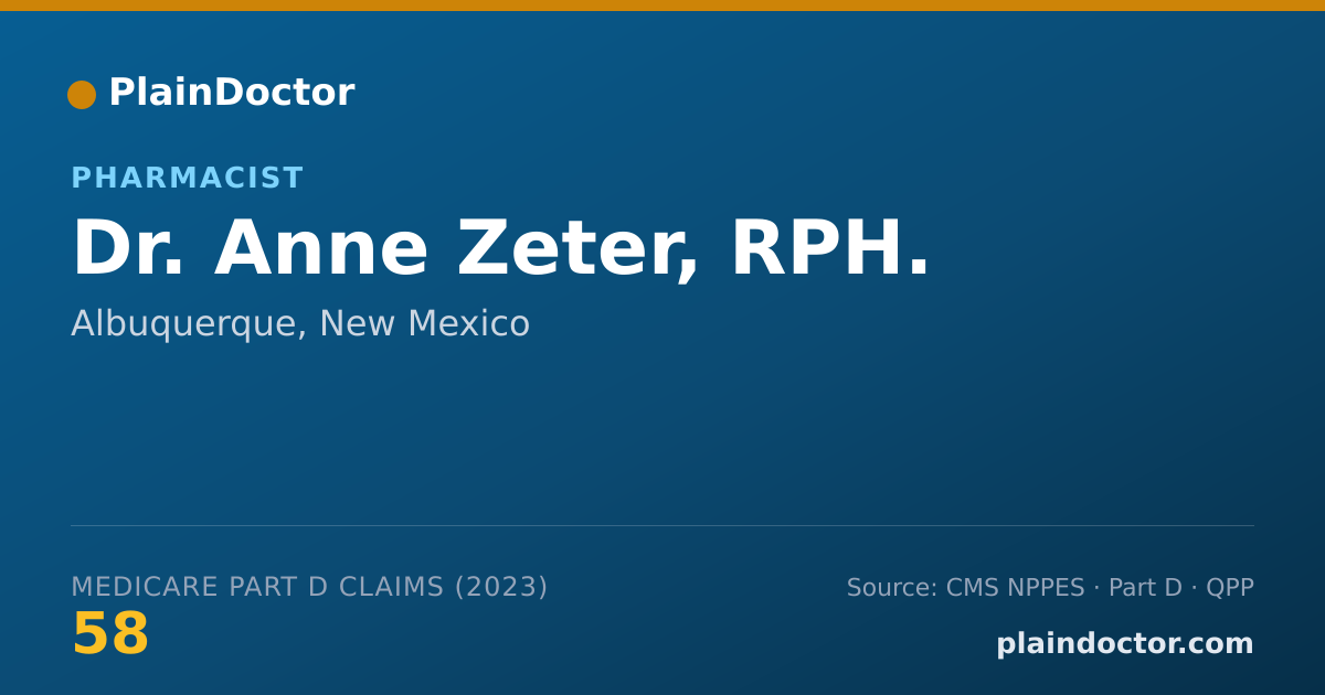 Shareable card for Anne Zeter, RPH. - Pharmacist, Albuquerque, NM