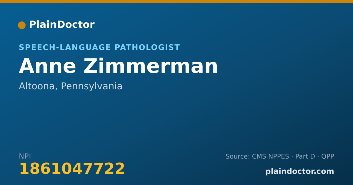 Shareable card for Anne Zimmerman - Speech-Language Pathologist, Altoona, PA