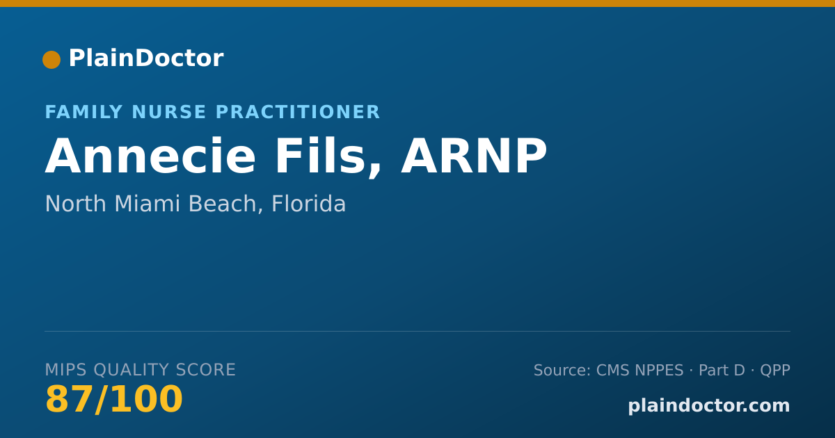 Shareable card for Annecie Fils, ARNP - Family Nurse Practitioner, North Miami Beach, FL