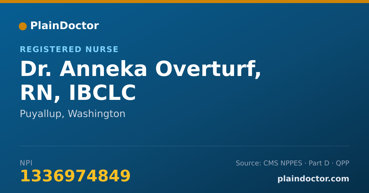 Shareable card for Anneka Overturf, RN, IBCLC - Registered Nurse, Puyallup, WA