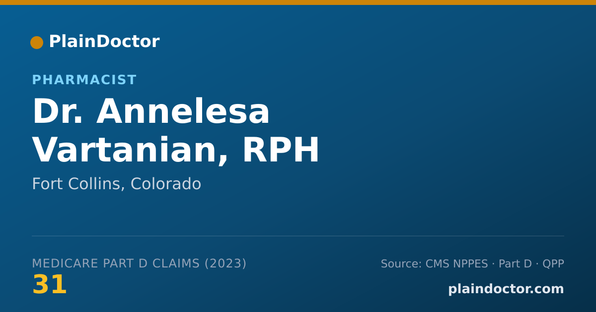 Shareable card for Annelesa Vartanian, RPH - Pharmacist, Fort Collins, CO