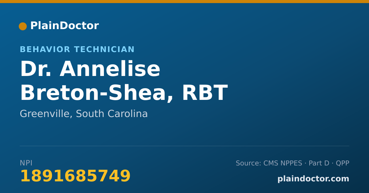 Shareable card for Annelise Breton-Shea, RBT - Behavior Technician, Greenville, SC