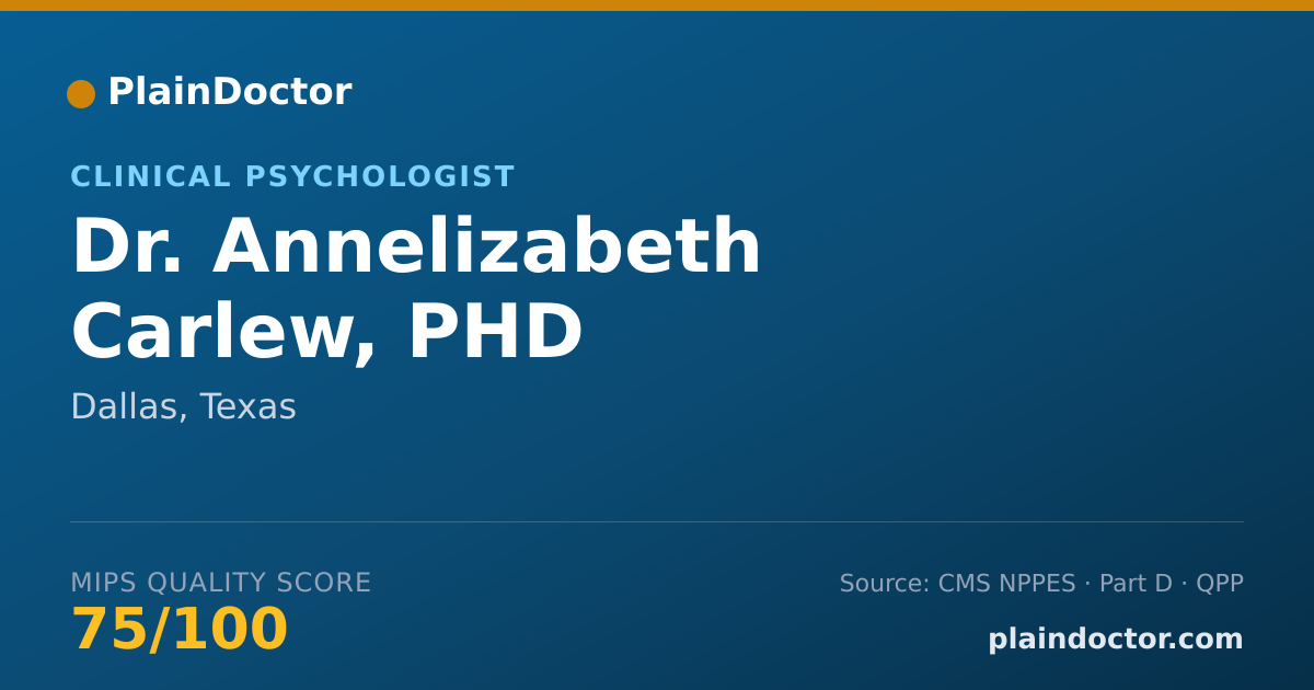 Shareable card for Annelizabeth Carlew, PHD - Clinical Psychologist, Dallas, TX