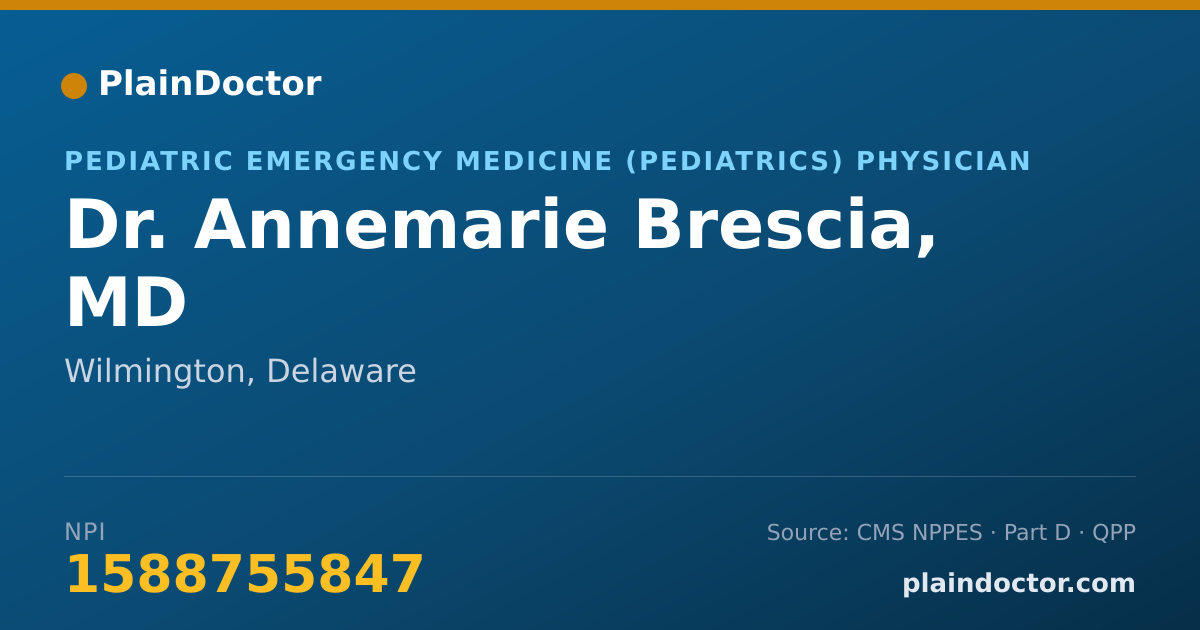 Shareable card for Annemarie Brescia, MD - Pediatric Emergency Medicine (Pediatrics) Physician, Wilmington, DE