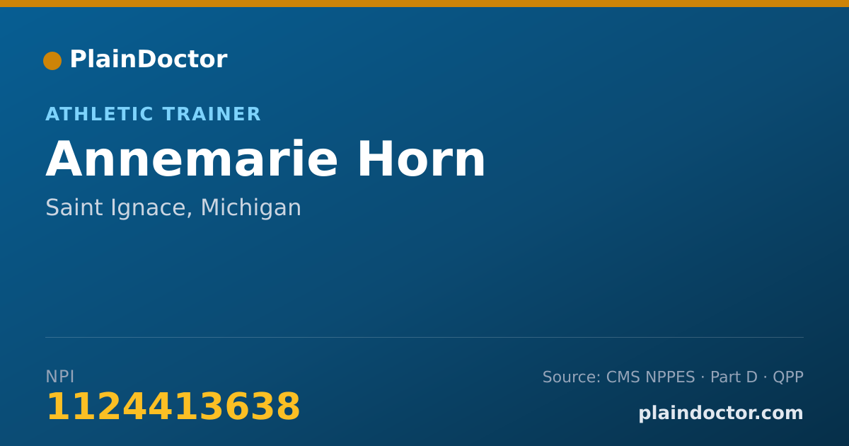 Shareable card for Annemarie Horn - Athletic Trainer, Saint Ignace, MI