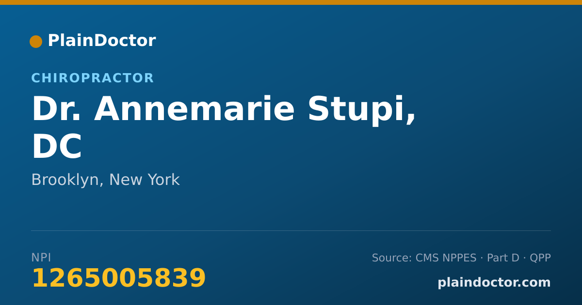 Shareable card for Annemarie Stupi, DC - Chiropractor, Brooklyn, NY