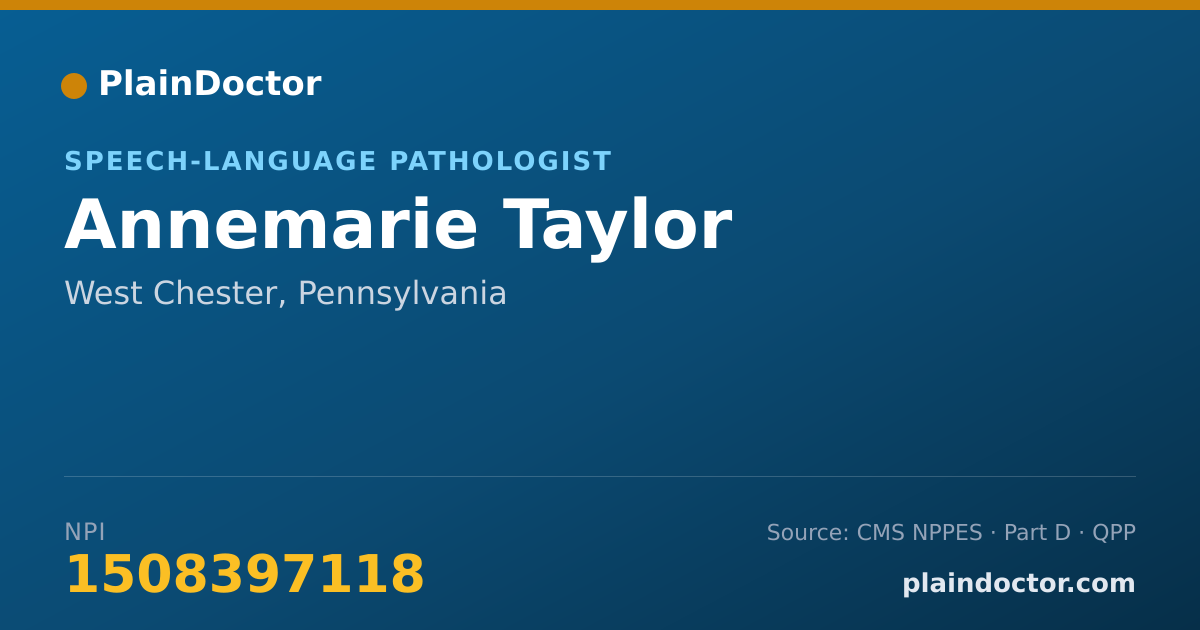 Shareable card for Annemarie Taylor - Speech-Language Pathologist, West Chester, PA