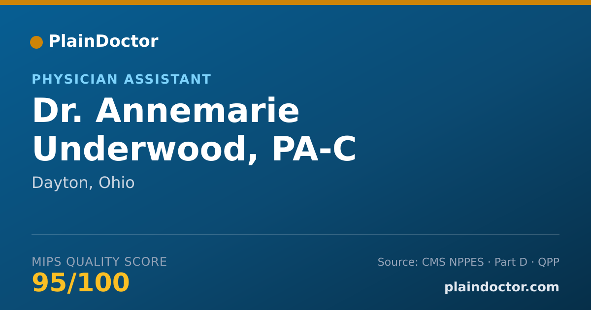 Shareable card for Annemarie Underwood, PA-C - Physician Assistant, Dayton, OH