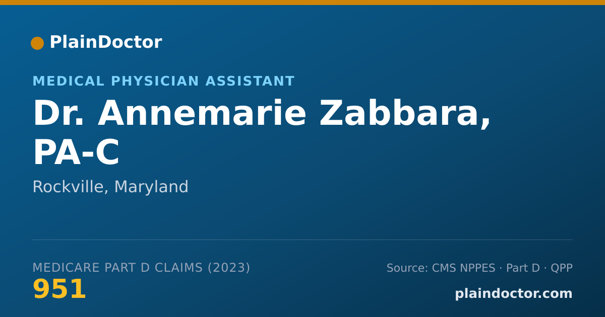 Shareable card for Annemarie Zabbara, PA-C - Medical Physician Assistant, Rockville, MD